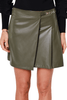 GREEN ECO-LEATHER MINI SKIRT