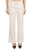 BEIGE STRETCH COTTON WIDE LEG JEANS