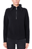 BLACK HALF ZIP HIGH NECK SWEATER