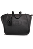 BORSA A MANO CON LOGO TRAFORATO IN ECOPELLE NERO