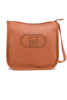 BORSA A TRACOLLA CON LOGO TRAFORATO COGNAC