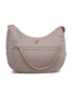 BORSA A SPALLA CON CATENA IN TESSUTO BEIGE