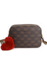 BROWN LOGO PRINT SHOULDER BAG