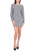 SHORT DRESS IN CHENILLE DECORATED WITH SILVER SEQUINS