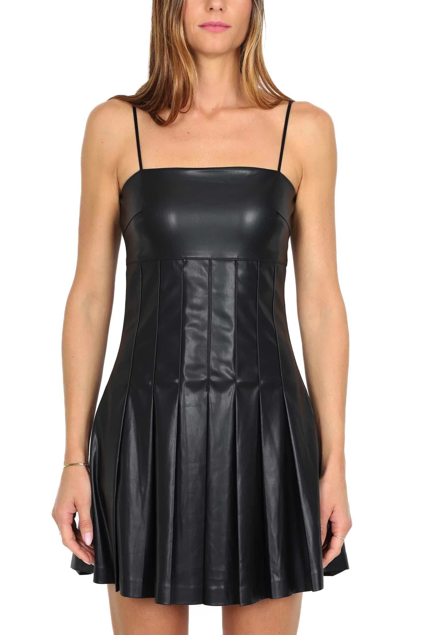 Guess Donna abito corto in ecopelle nero