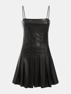 Guess Donna abito corto in ecopelle nero