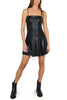 BLACK ECO-LEATHER SHORT DRESS