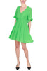 SHORT DRESS IN GREEN VISCOSE GEORGETTE