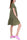 SHORT DRESS IN COTTON JERSEY WITH GREEN RUFFLE