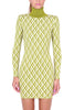 ACID GREEN JACQUARD KNIT SHORT DRESS