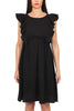 SLEEVELESS SUMMER DRESS IN PURE BLACK COTTON