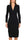 BLACK KNITTED SHIRT COLLAR LONGUETTE DRESS