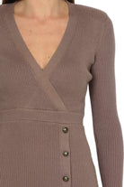 Guess Donna abito longuette in maglia a costine beige