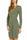 GREEN RIBBED KNIT LONGUETTE DRESS