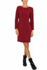 LONGUETTE DRESS IN BURGUNDY STRETCH FABRIC