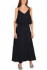 LONG DRESS WITH THIN CROSSED STRAPS BLACK