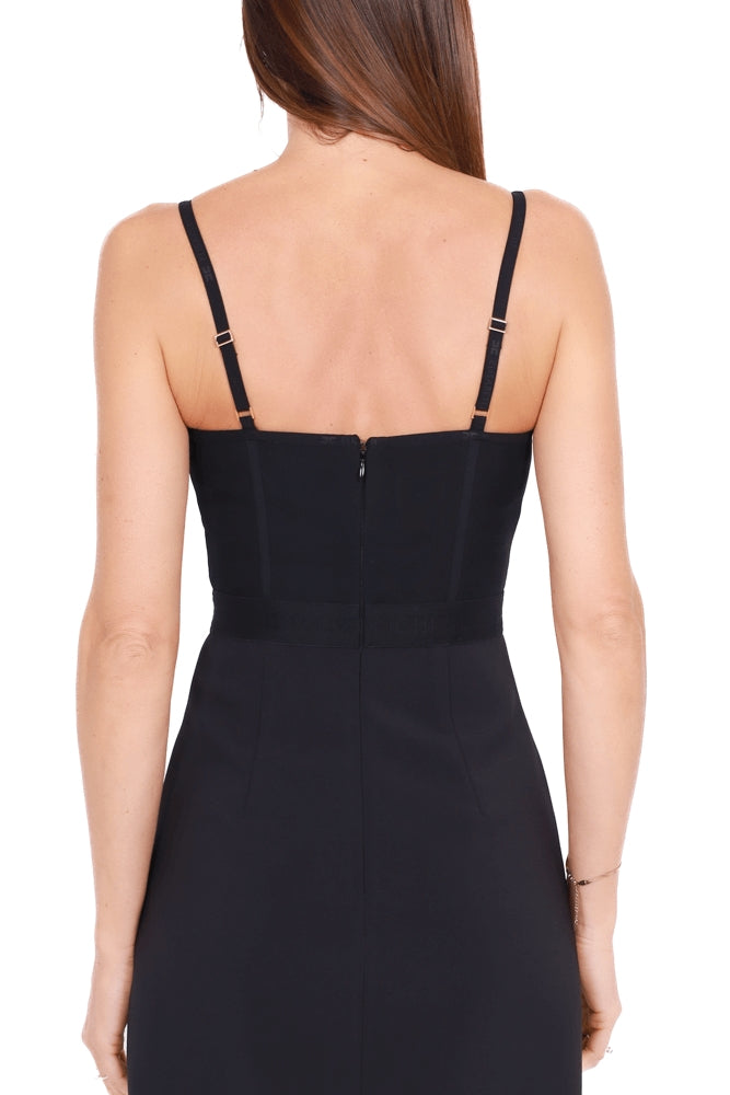 Elisabetta Franchi abito midi a tubino con top bustier nero