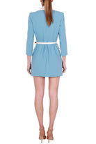 Elisabetta Franchi abito robe manteau bicolor azzurro