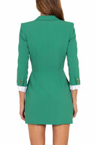 Elisabetta Franchi abito robe manteau doppio petto verde