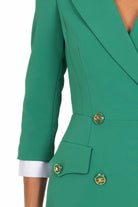 Elisabetta Franchi abito robe manteau doppio petto verde