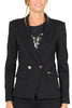 BLACK MILAN STITCH DOUBLE BREASTED BLAZER