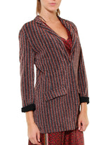 Dixie blazer righe in maglina di lurex bruciato