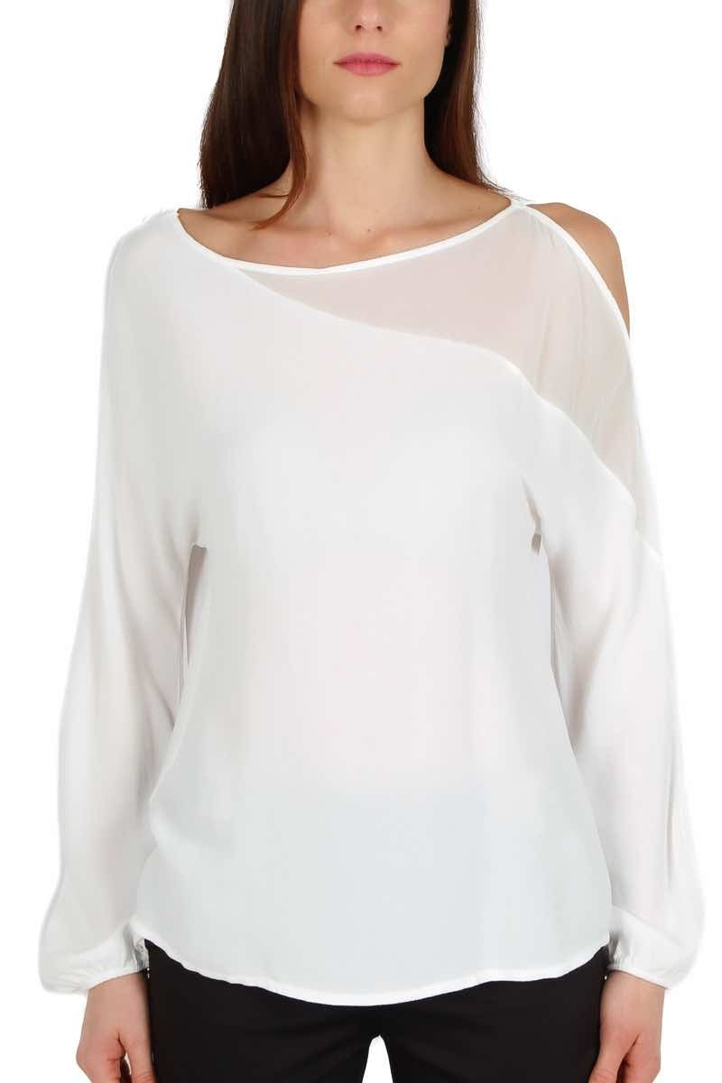 Fracomina blusa con cut-out sulla spalla burro