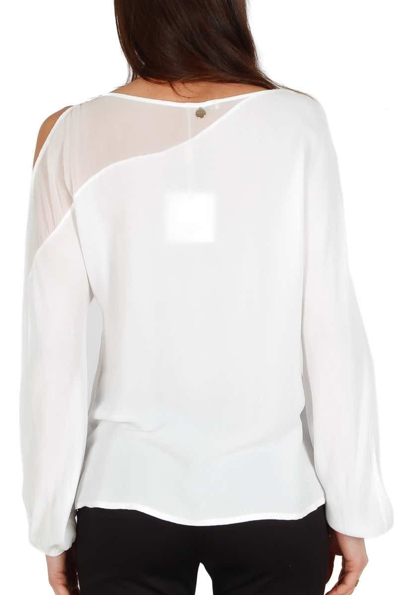 Fracomina blusa con cut-out sulla spalla burro