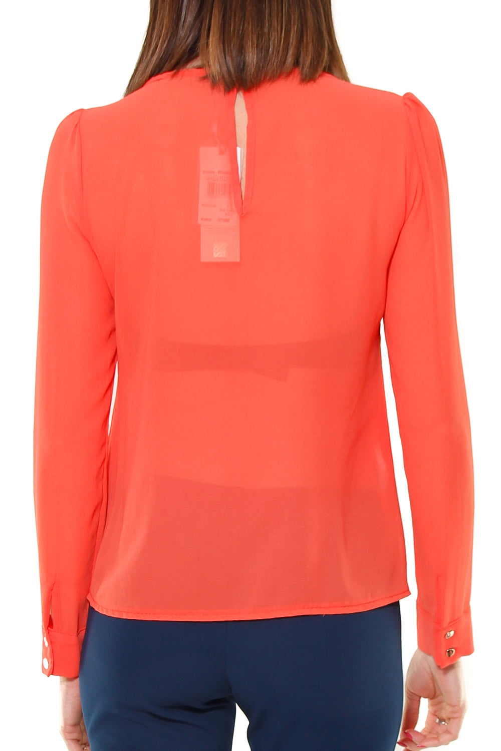 Teddy blusa di chiffon con rosone arancio