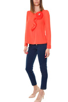 Teddy blusa di chiffon con rosone arancio