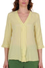 ELEGANT YELLOW SILK MIXED CREPE BLOUSE