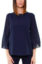 Fracomina blusa girocollo blu