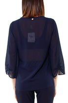 Fracomina blusa girocollo blu