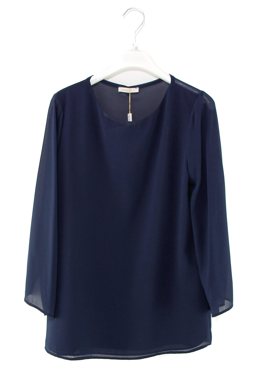 Fracomina blusa girocollo blu