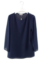 Fracomina blusa girocollo blu