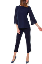 Fracomina blusa girocollo blu