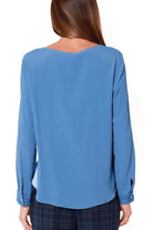 Emme Marella blusa in crÈpe di misto seta bluette