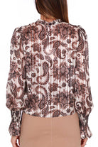 Liu Jo White blusa in crÈpe fantasia paisley marrone