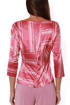 Emme Marella blusa in raso stretch fantasia rosa