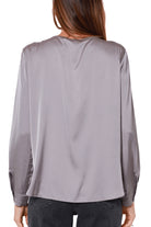 Emme Marella blusa in raso stretch grigio