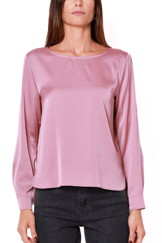 Emme Marella blusa in raso stretch rosa