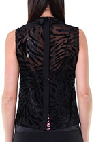 Guess Donna blusa in tessuto devore e paillettes nero