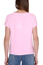 Emme Marella blusa maniche corte in misto seta rosa