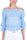 BLUSA MANICHE CORTE IN VISCOSA FANTASIA AZZURRO