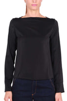 Emme Marella blusa scollo a barchetta nero