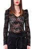 BLACK LACE AND SEQUIN BODYSUIT