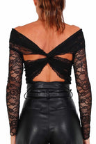 Pinko body in pizzo stretch nero