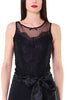 BLACK LACE AND TULLE FABRIC BODYSUIT