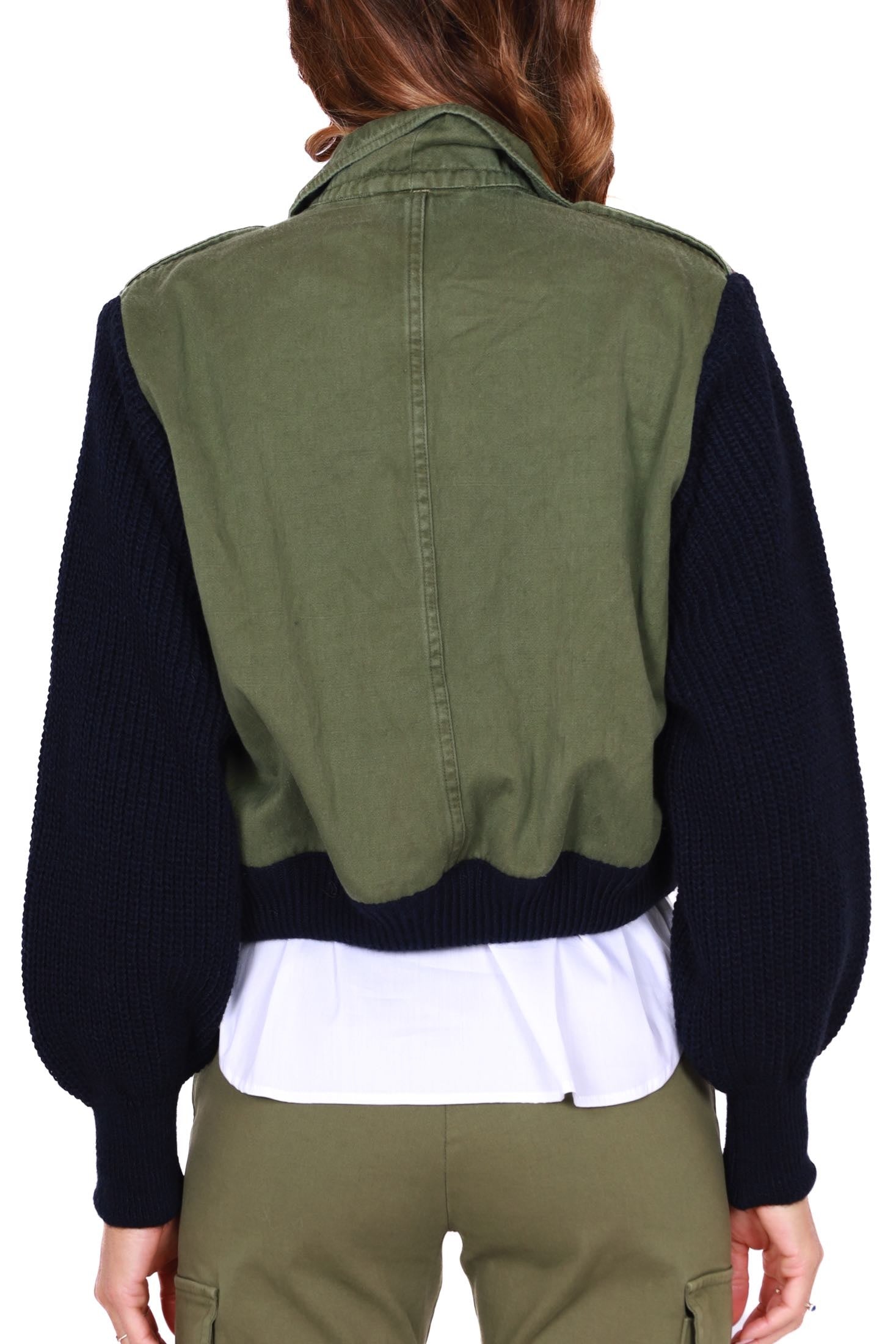 Tensione bomber in cotone e maglia verde