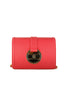 SMALL SHOULDER BAG WITH RED METAL LOGO